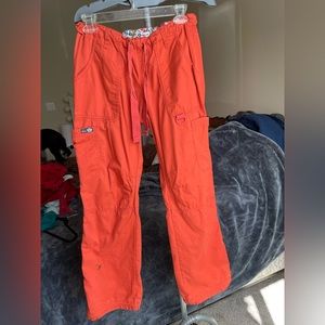 Koi women’s scrub pants, orange, good condition